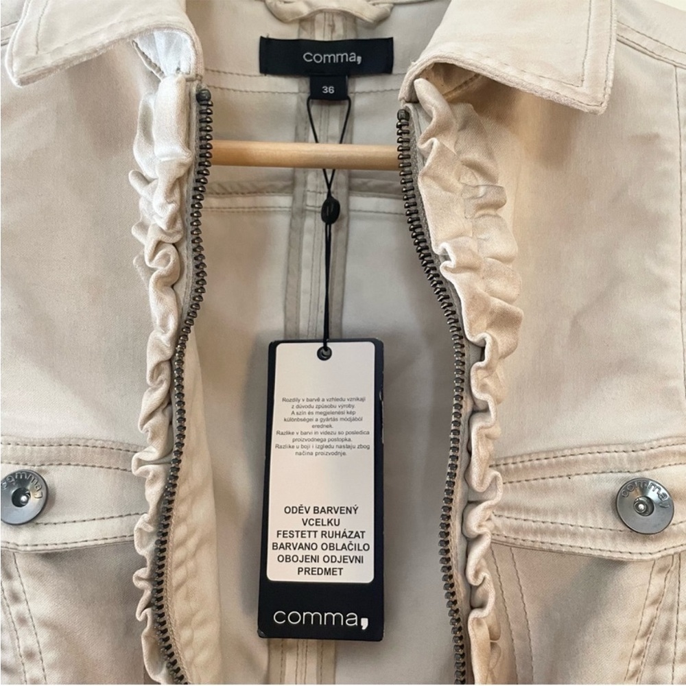 COMMA, Distressed Ruffle Jacket NWT - Picture 4 of 7